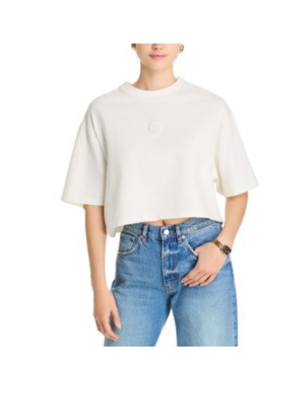 NWT Anine Bing Myers Cropped Tee Size L